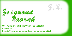 zsigmond mavrak business card